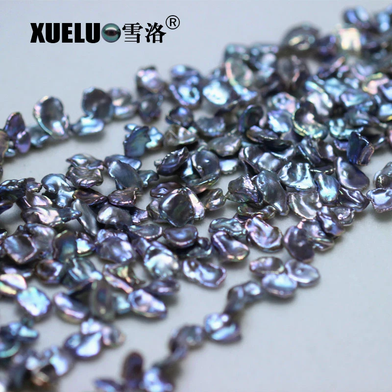 10-12mm AAA Quality Grey Color Keshi Baroque Genuine Natural Cultured Freshwater Pearl Strings (XL190011)