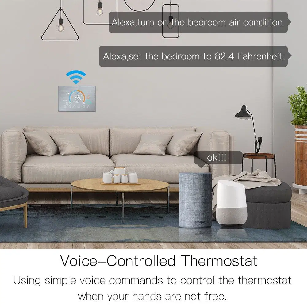 Société de fabrication thermostat intelligent contrôleur de température WiFi Smart Life Remote Thermostat programmable Alexa à commande vocale