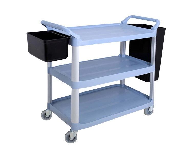 Restaurant Catering Supplies Plastic Cleaning Service Cart Dinner Trolley