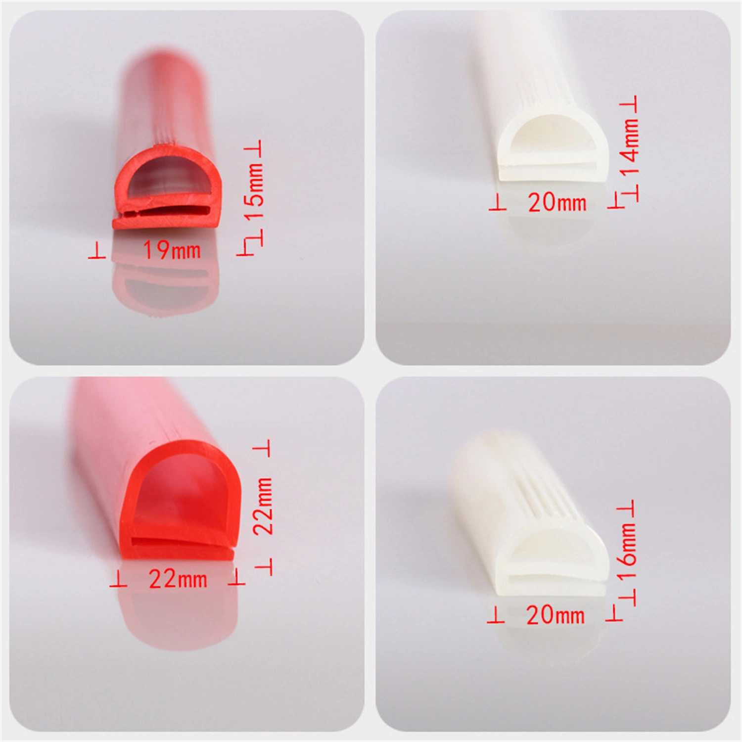 Customized E-Shape Silicone Rubber Sealing Strips by Chinese Quality Product Manufacturers