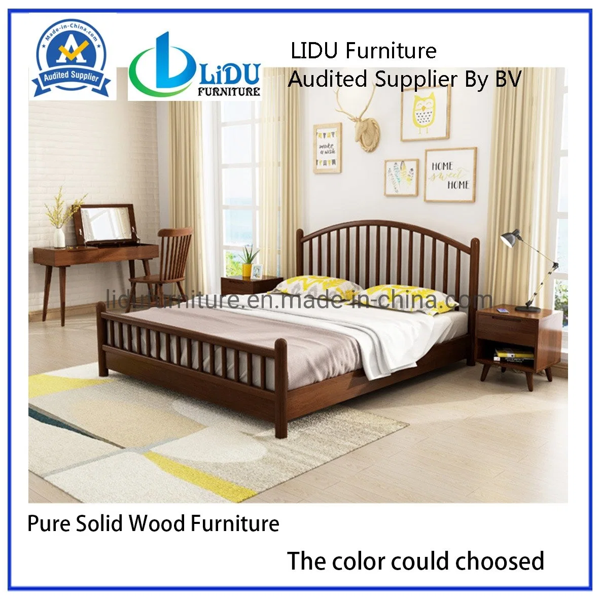 Solid Wood Bed Oak Bedroom Furniture Modern Bed Solid Oak Wooden Double Bed Unique Designer Bed Toddler Bed