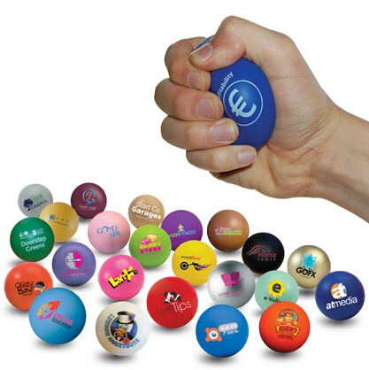 كرة ضغط إسفنجية PU مخصصة مع ضغط ترويجي لطباعة الشعار كرة