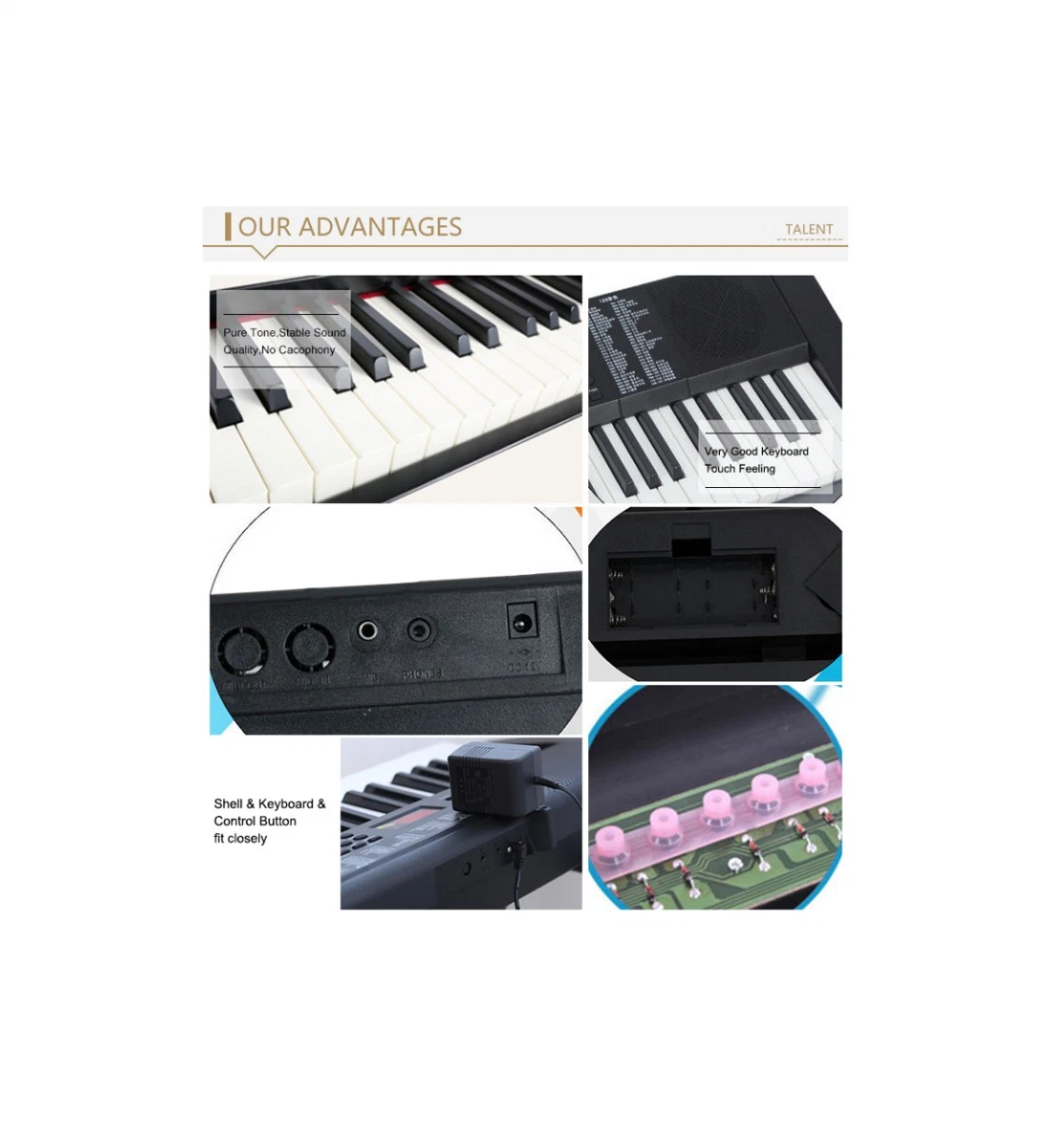 61 Keys Kids Piano Toy Musical Instrument Electronic Organ Keyboard for Wholesale/Supplier