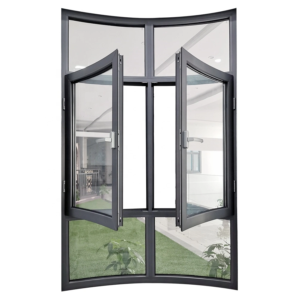 Aluminum Shutter Roller Double Glazing French Doors Window Price