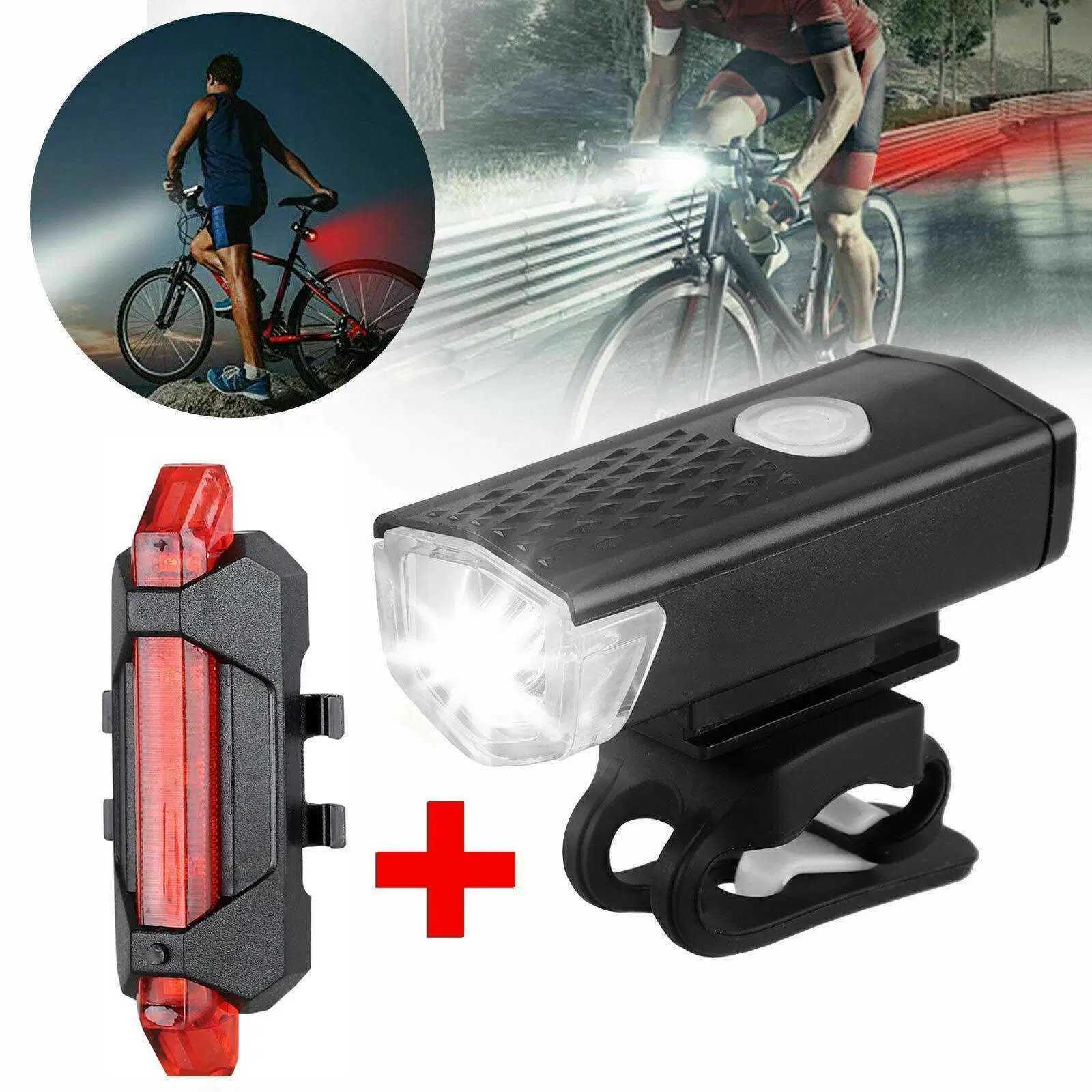 Helius MTB Bike Front Lights USB LED Rechargeable Safety Warning Bicycle Light