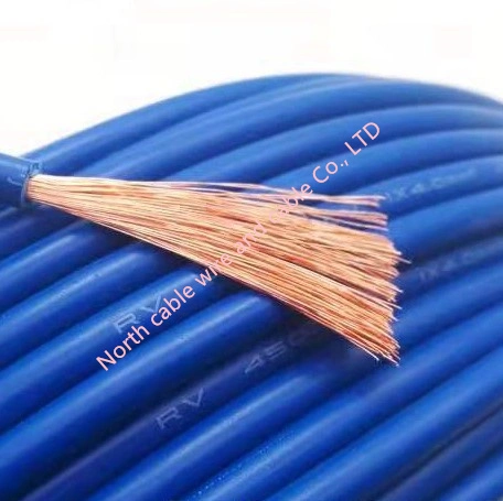 Conductor flexible de núcleo único PVC cable de cobre RV 1,5mm 2,5mm 4mm 10mm cable y cable para el hogar