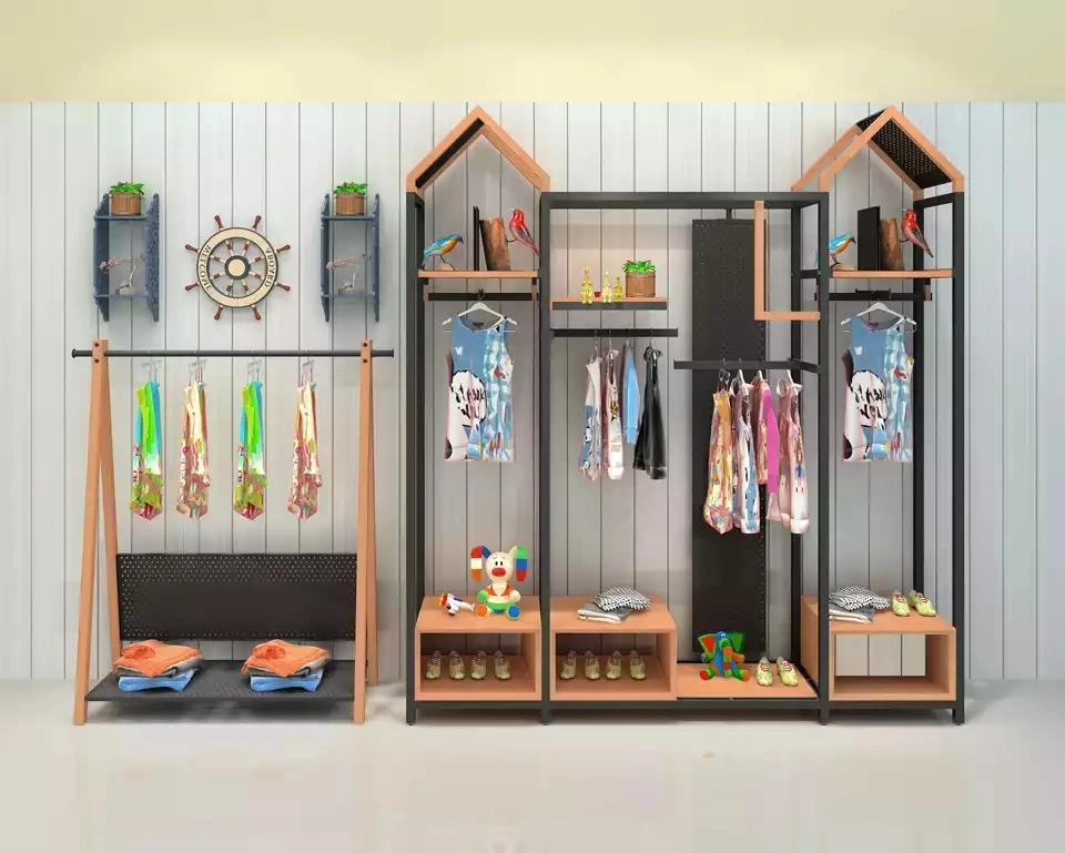 Shop Fitting Clothing Store Display Rack Kids Clothes Store Furniture Shelving