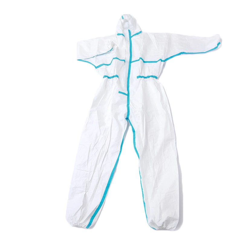 Type 5/6 Non Woven Protection Coveralls Light Disposable Safety Coverall Hazmat PPE Suit