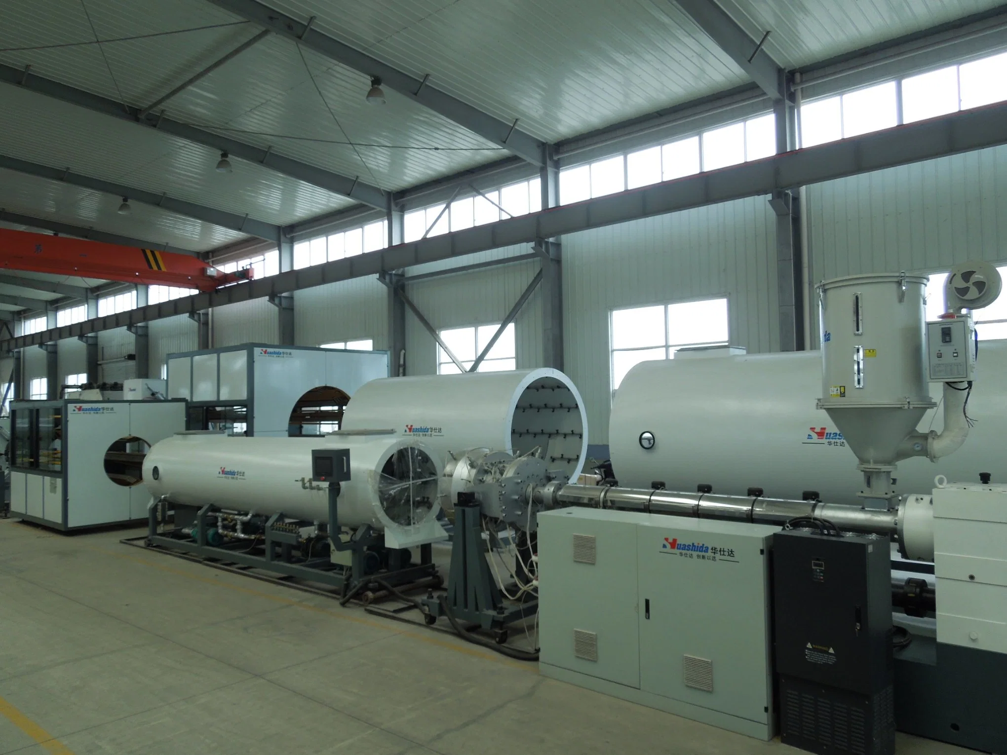 Vacuum Sizing HDPE plastic Pipe/PE Casing/PE Jacket Pipe Extrusion Production Line