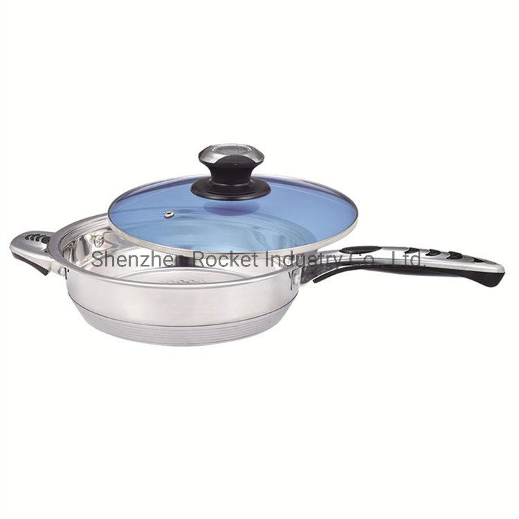 24PCS Induction Prestige Elegant Blue Glass Lid Kitchenware Cooking Pots and Pans Set Cookware