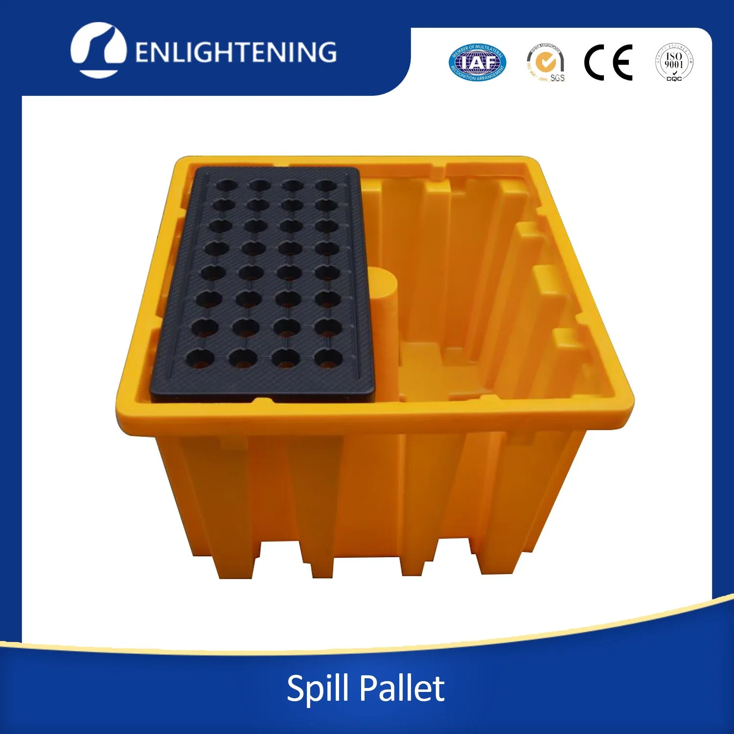 Standard Anti Spill Pallet Oil Drip Spill Tray 100% Recyclable PE Spill Pallets for 4 Drums