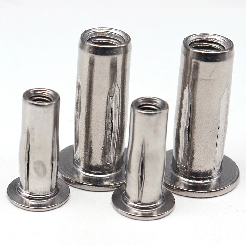 Stainless Steel Galvanized Zinc Steel Pre Bulbed Threaded Inserts Slotted Body Inserts Cross Nut Plusnut Lantern Rivet Nuthot Sale Products