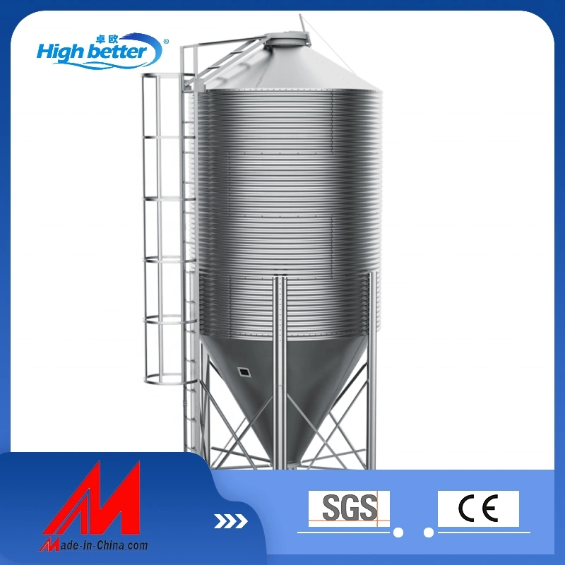 Hot Galvanized Steel Poultry Farm Equipment Feed Silo with Installation