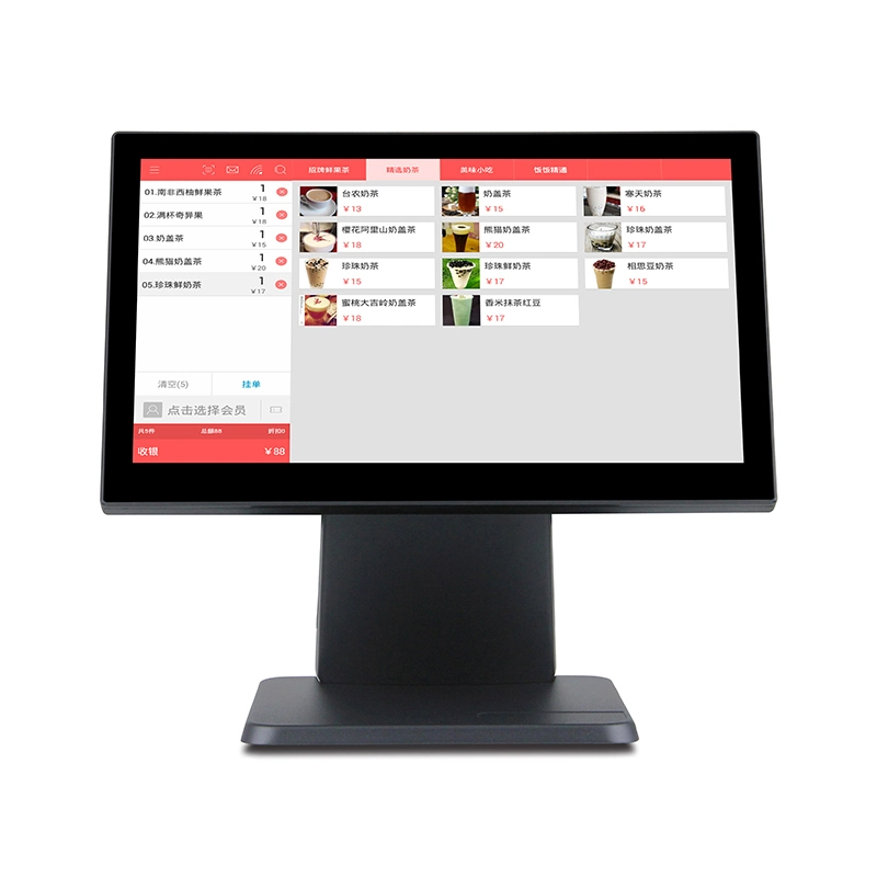 Prix bon marché 15.6''Display système tablette tactile à double écran système POS