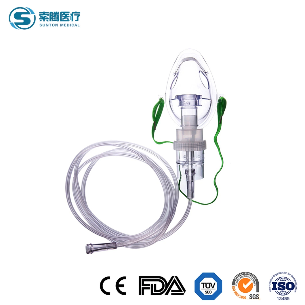 Sunton China Manufacturer 50*39*35cm Adult XL Nebulizer Mask Disposable PVC Anesthesia Breathing Mask Soft Cushion Nebulizer Masks for Adults and Kids