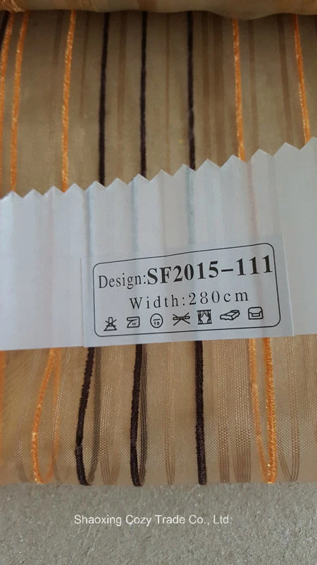 New Fashion Project Stripe Organza Sheer Curtain Fabric 2015111