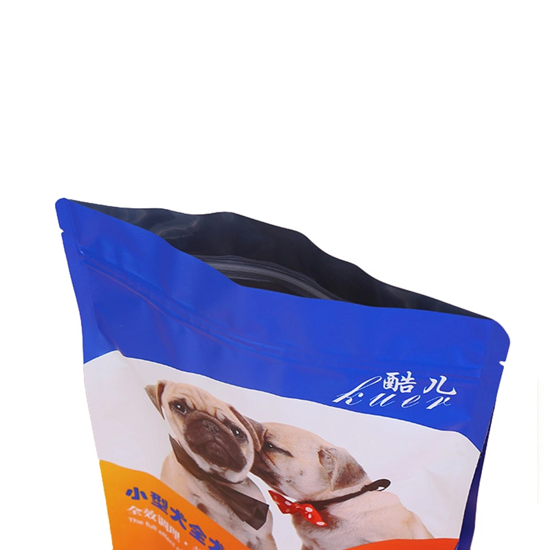 Promotional Recycle Retort Snack Pet Feed Packaging Flat Bottom Pouch with Zipper for Pet Food Bag