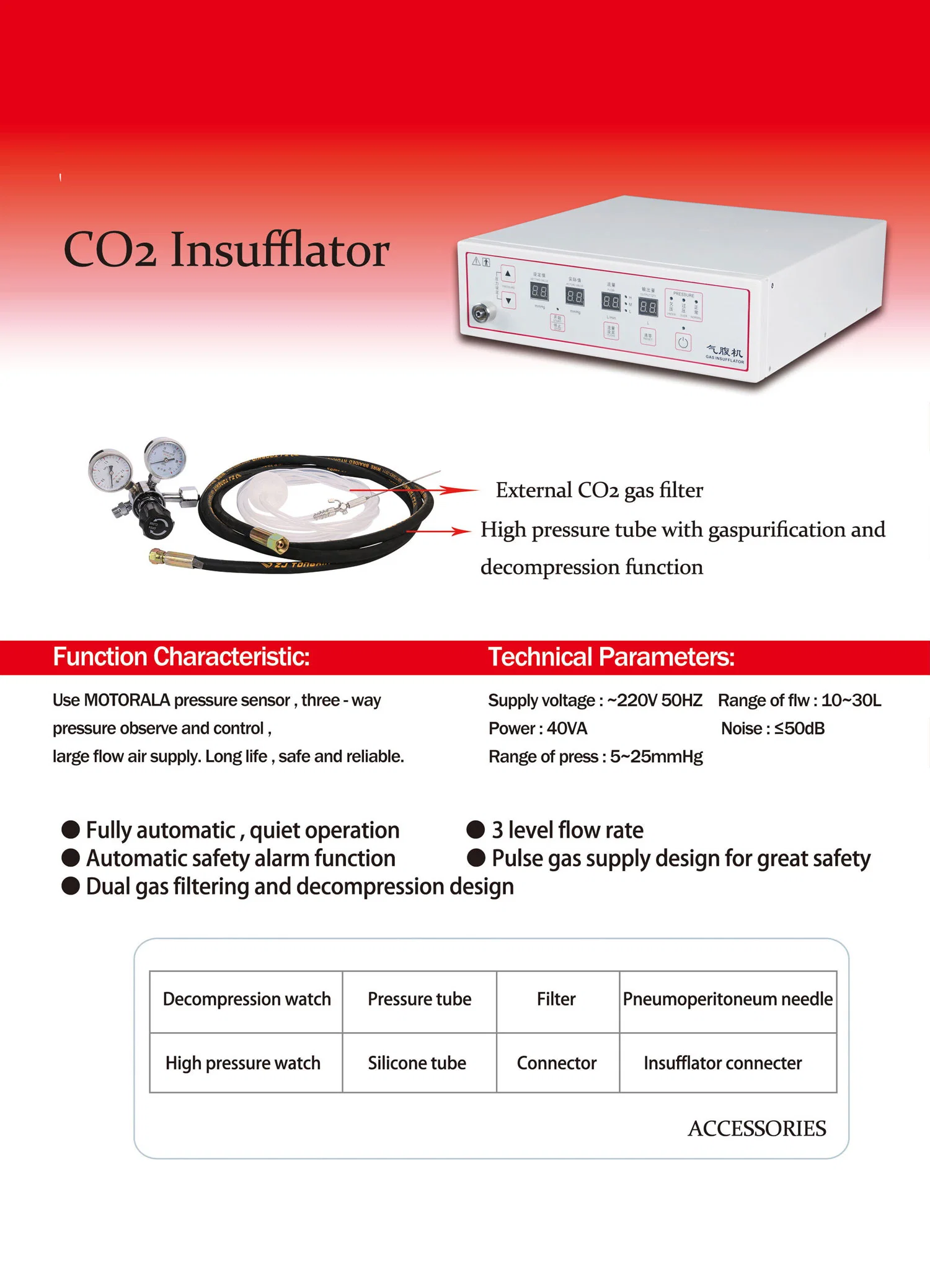 CE Approved Laparoscopy Endoscope Complete Set with Monitor/LED Light Source/Electrosurgical Unit/CO2 Insufflators/Video Recorder/Trolley