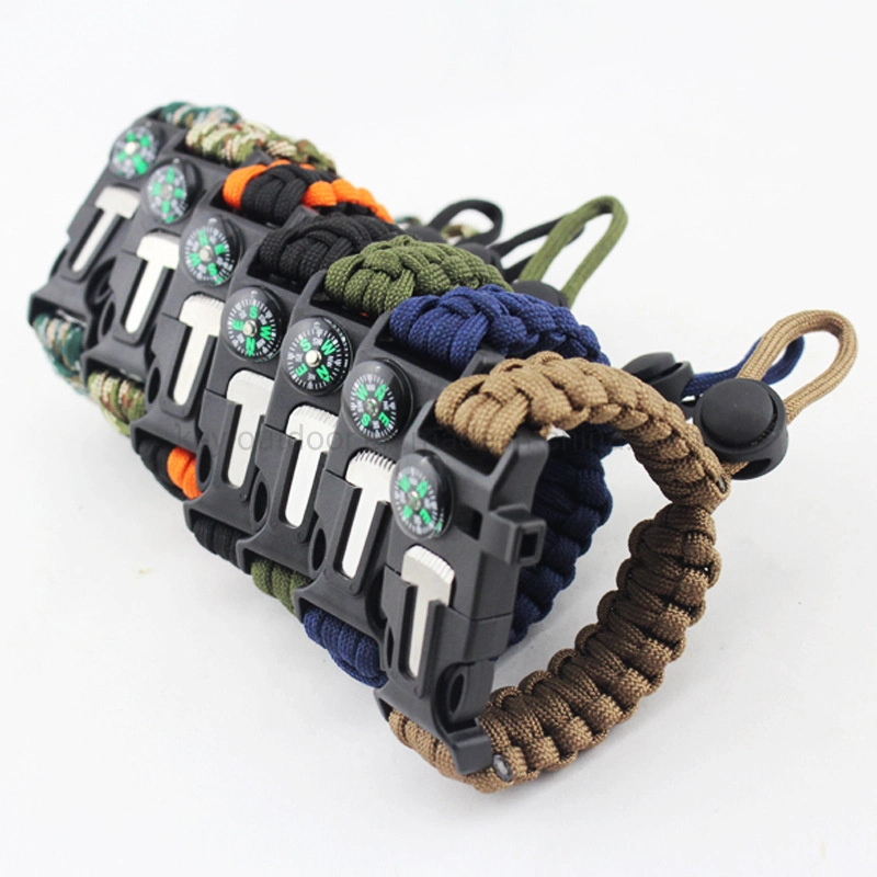 Supervivencia ajustable Paracord Deportes Emergency Pulsera de Rescate Ultimate Equipo de supervivencia táctica para caminatas, acampadas, pesca y caza