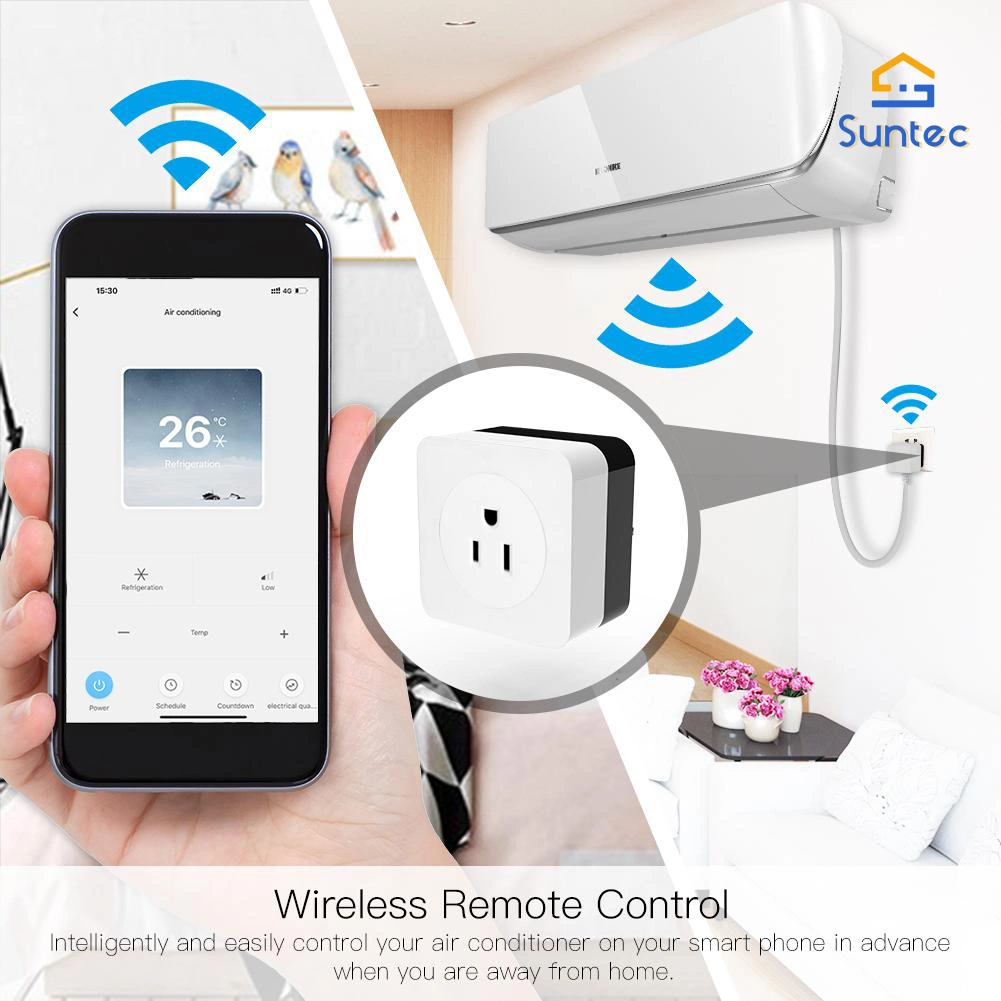 Versión para EE.UU. WiFi Smart 16A Aire acondicionado Parter ir Remote Enchufe de pared para controlador inalámbrico