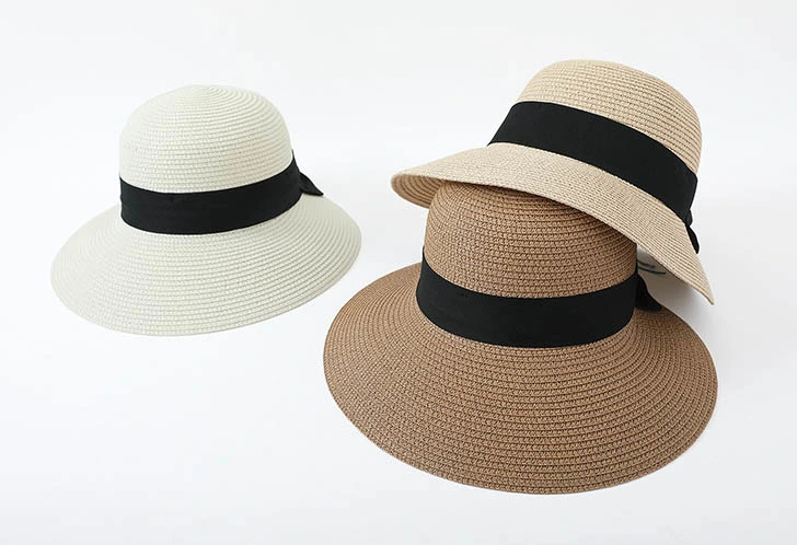 Lady Wholesale/Supplier Custom Sun Beach Outdoor Wide Brim Ribbon Straw Hat