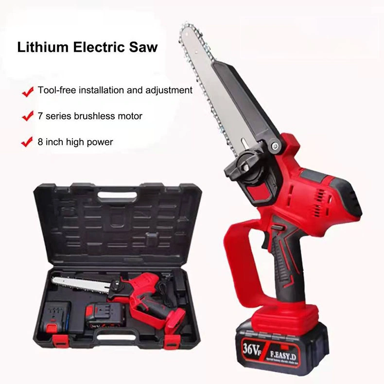 1200W Mini Electric Saw 36 V Removable Lithium Battery 8 Inch Cordless Chainsaw Wood Cutter Battery-Powered Chainsaw Power Tools