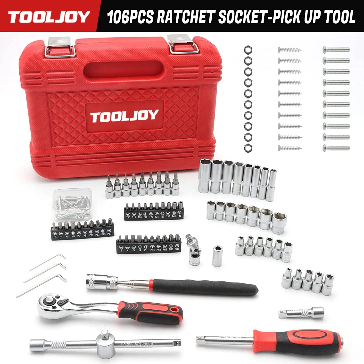 106PCS Great Material Hand Tool Universal Ratchet Socket Wrench Set