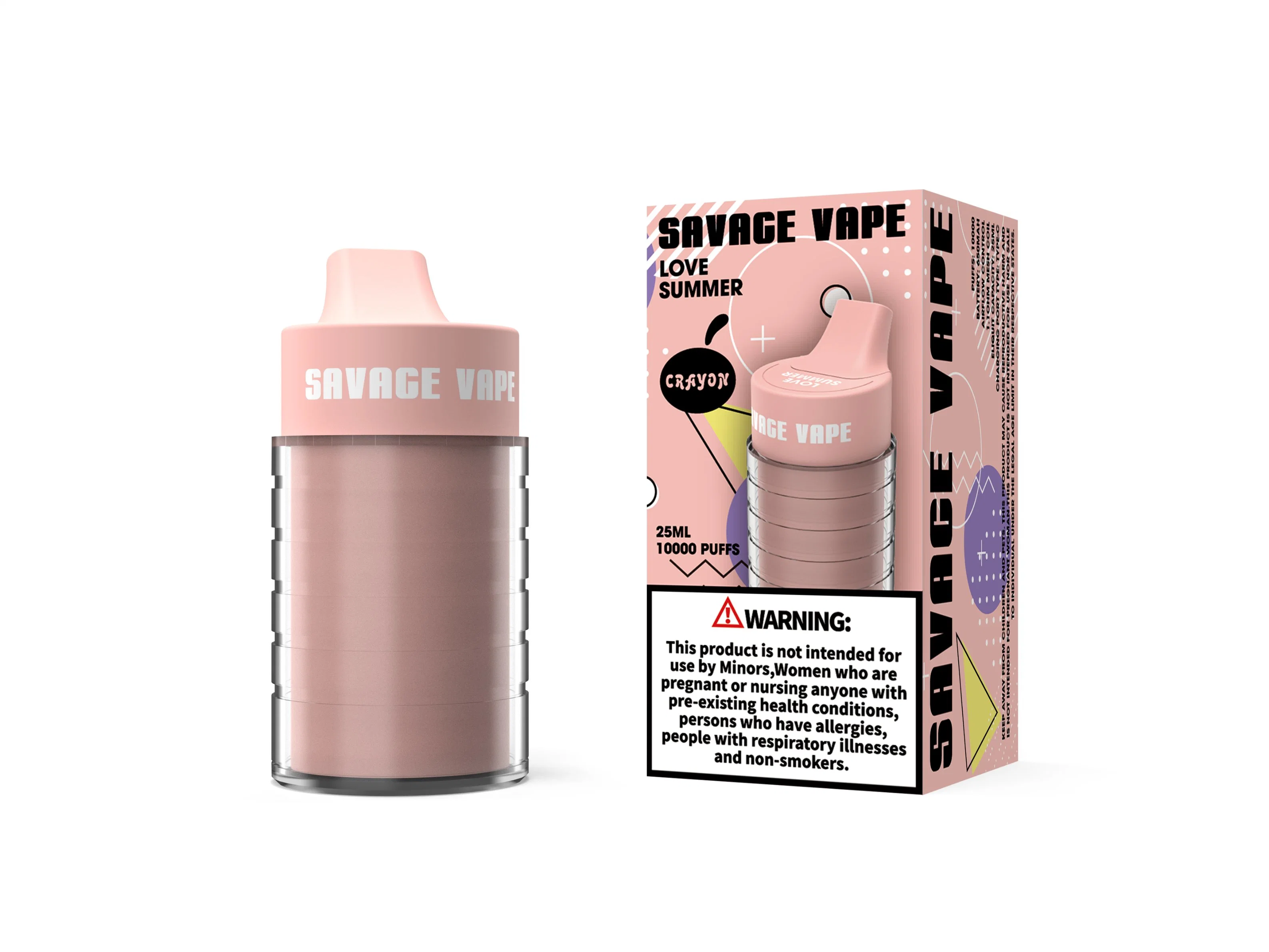 Высокое качество на продажу Savage Vape Crayon 10000 puffs E Одноразовые сигареты Вапп Пуфф 9000 Макс чашка 6000 пеленка десекхаблы Аккумулятор Crystal Battery предварительно выставлен