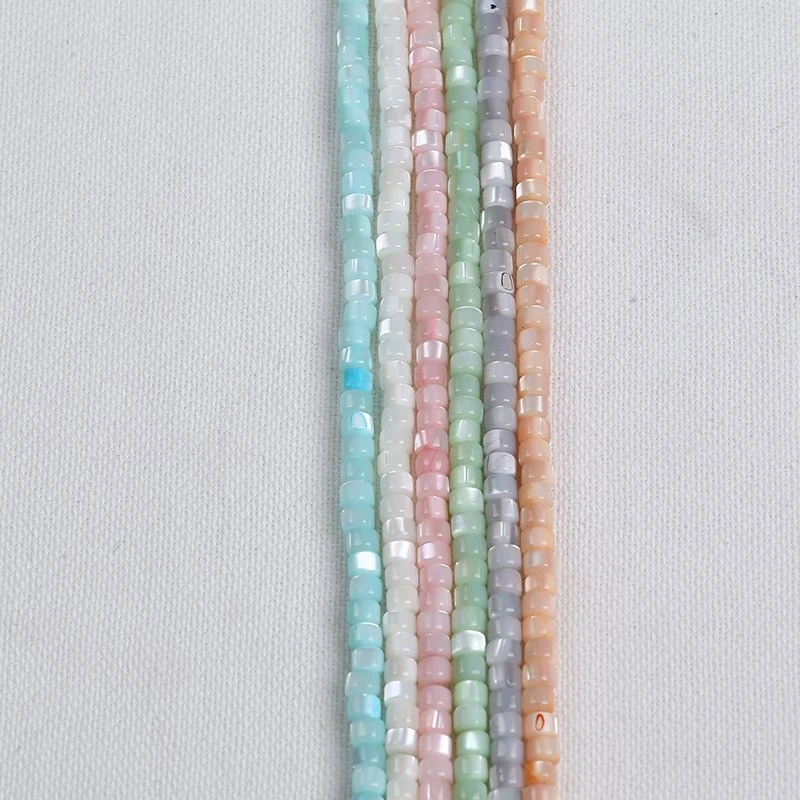 Good Quality 3*4mm Rainbow Natural Mother of Pearl Shell Disc Spacer Beads Strand Jewellery