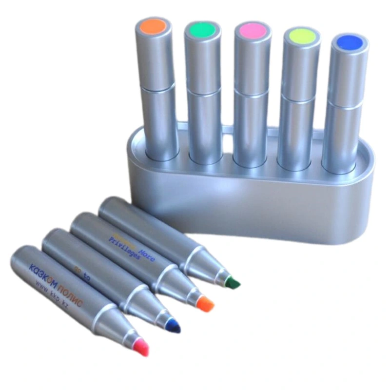 Promotional Gift 5PCS Base Holder Highlighter Pen for Office Supply