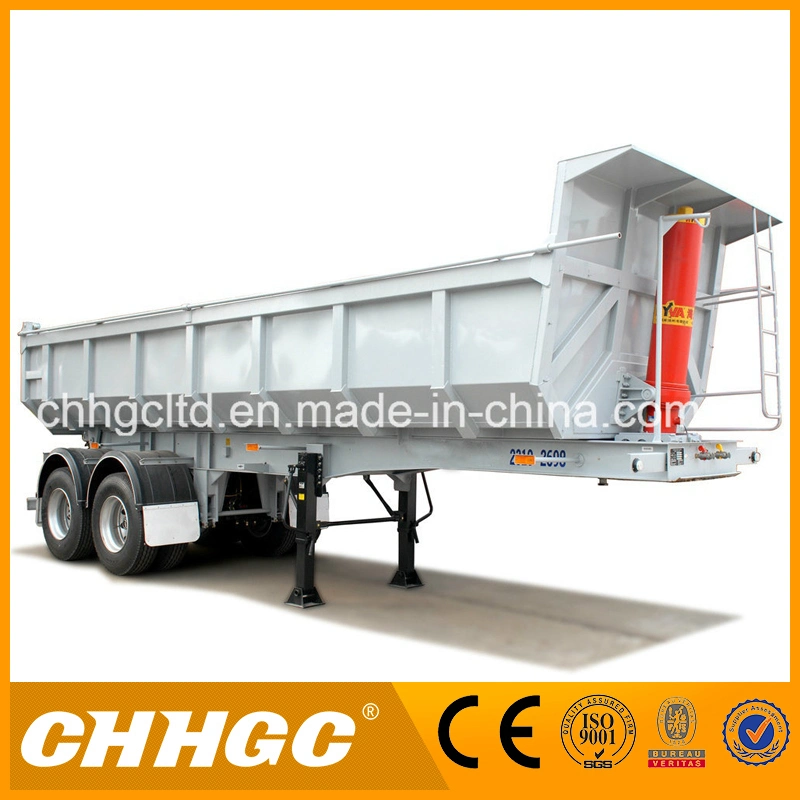 Open Top Container Van Type Dump Semi Trailer Rear Tipping Trailer for Construction Project