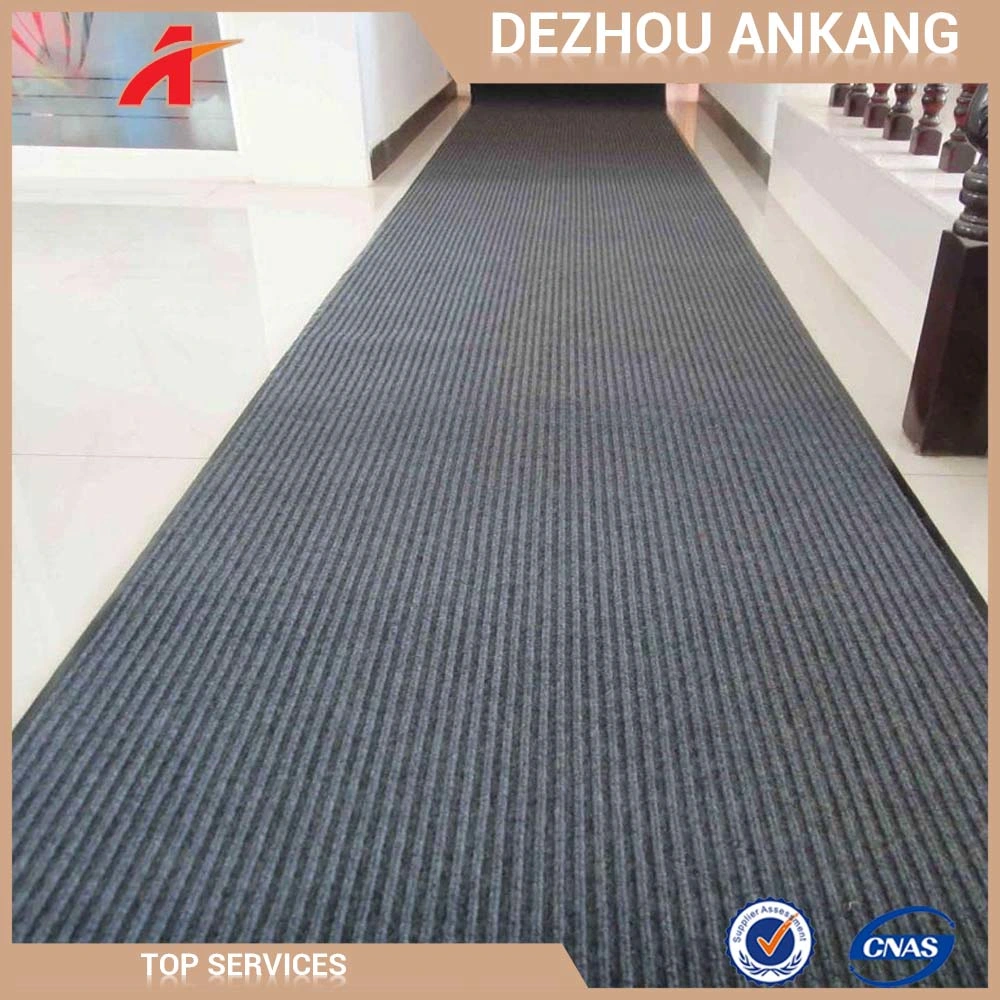 Double Ribbed Outdoor Indoor with PVC Backing Hotel Corridor Carpet, Runner Carpet