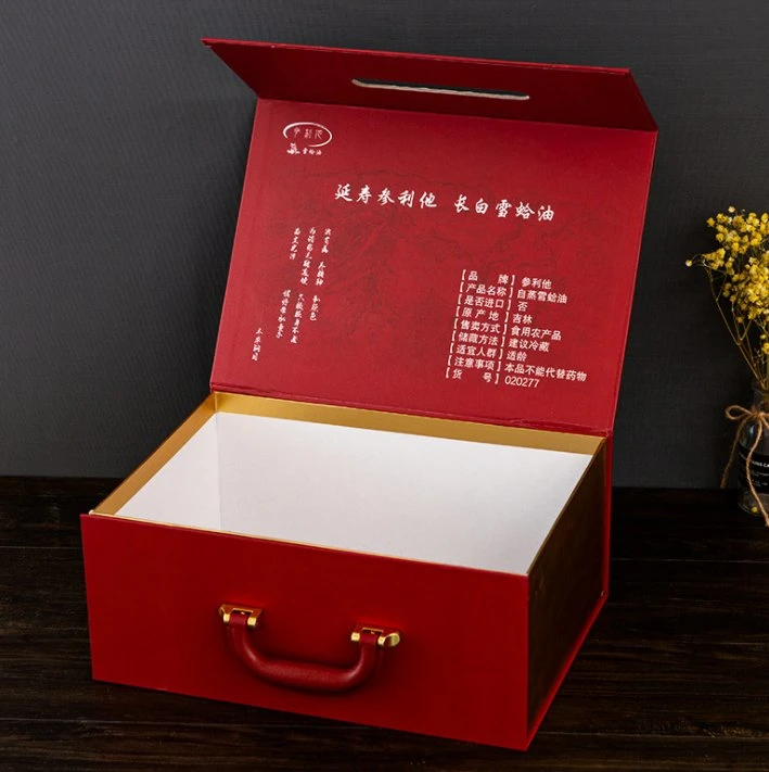 Customize High Grade PU Leather Wine Packaging Box with Handle