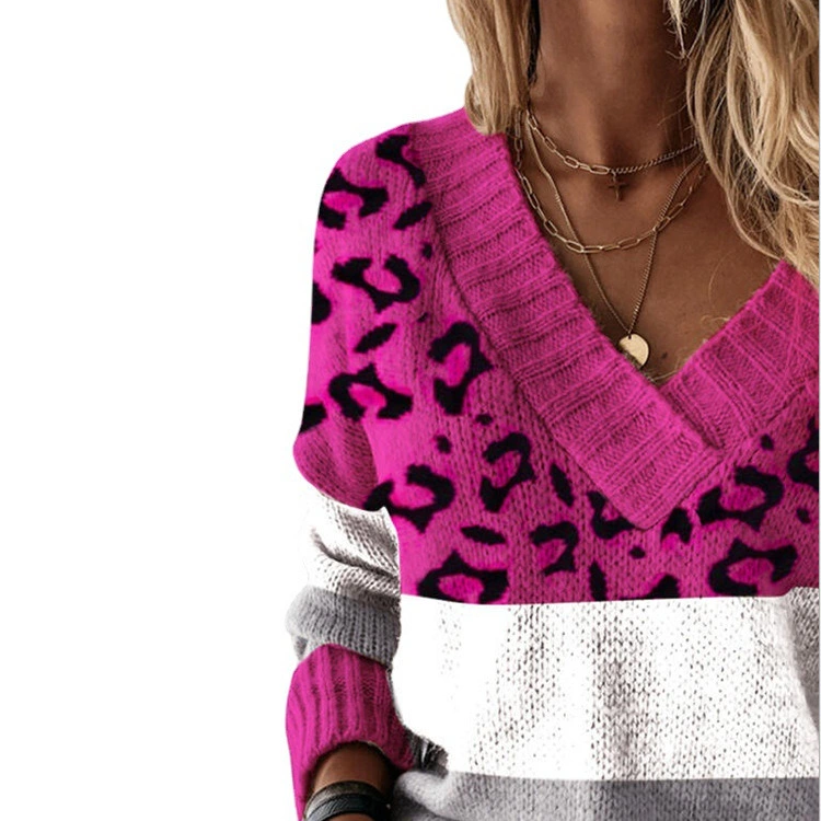 Damen Oversized Pullover Custom Wolle Pullover für Damen Winter gestrickt Pullover mit V-Ausschnitt für Damen, Kaschmir-Pullover