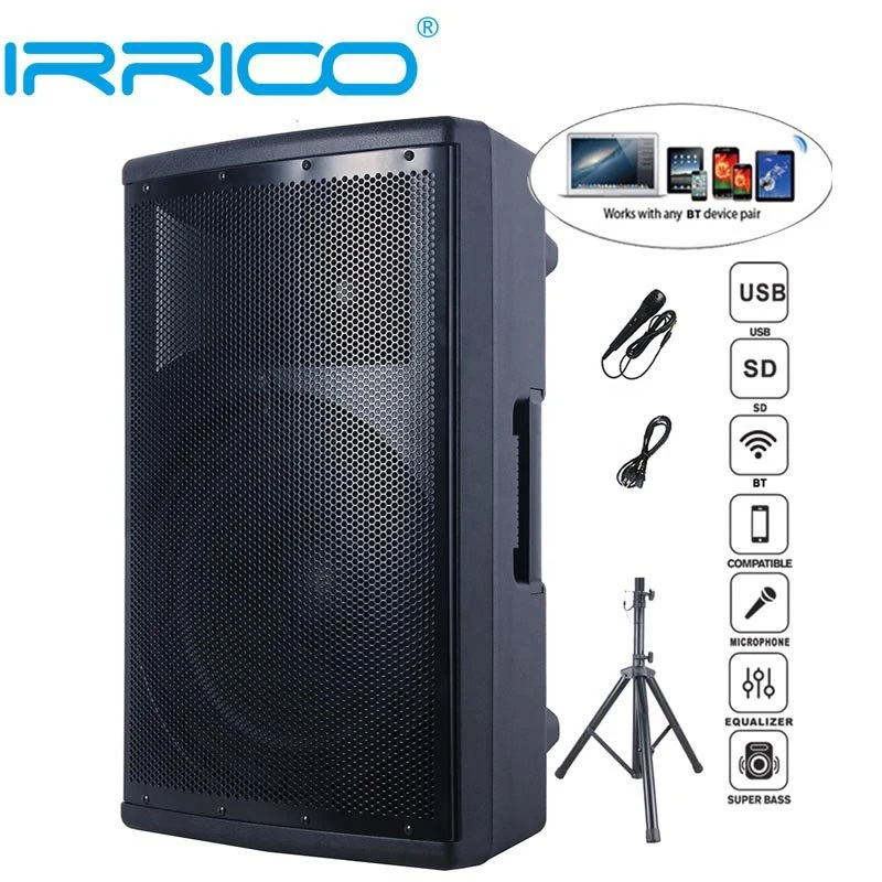 1200 W de 15" El subwoofer inalámbrico de Audio Profesional de Karaoke, se establece el sistema de altavoces PA Tws-Mic Bt-FM DJ parte Bocina Altavoces Parlant piezas de repuesto SKD