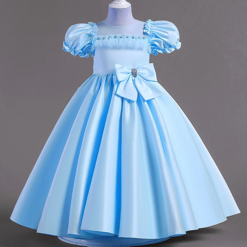 Baby Clothes Fluffy Party Dress Ball Gown Lace Children Apparel Satin Clothes