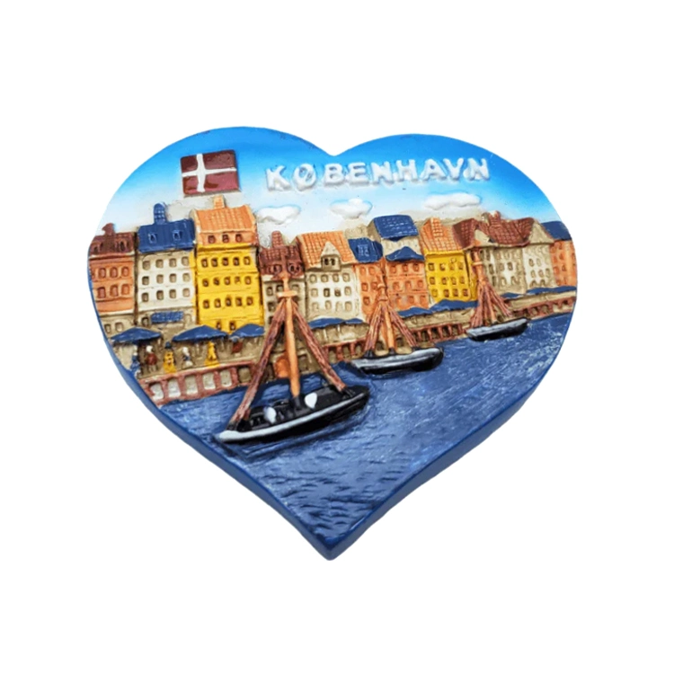 Edificio de la resina personalizada Copenhague Dinamarca 3D Souvenir Iman nevera