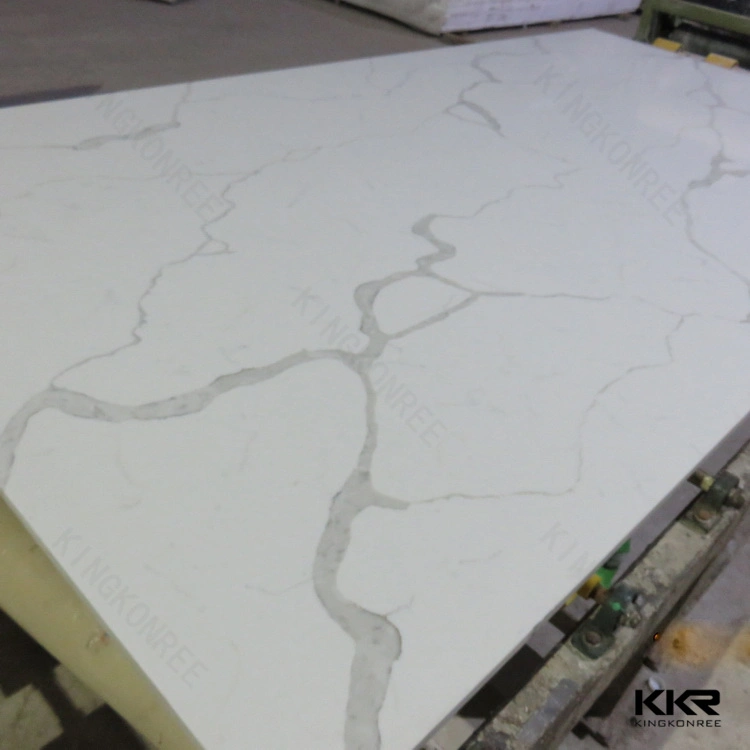 Calacatta White Marble Quartz Stone Solid Surface Stone for Kitchen Countertops