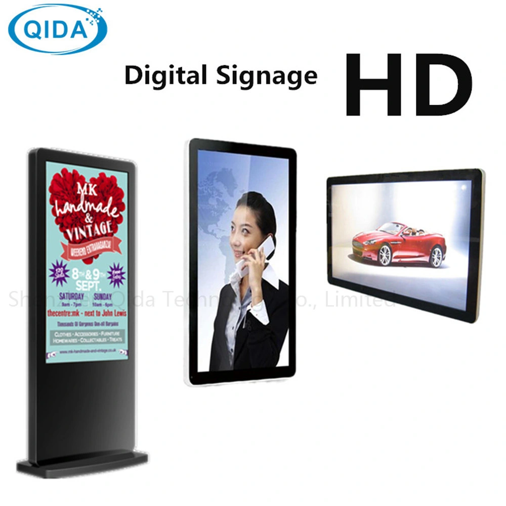 شاشة إعلان LCD مزودة بحامل أرضي مزودة بتقنية WiFi وAndroid Digital Signage