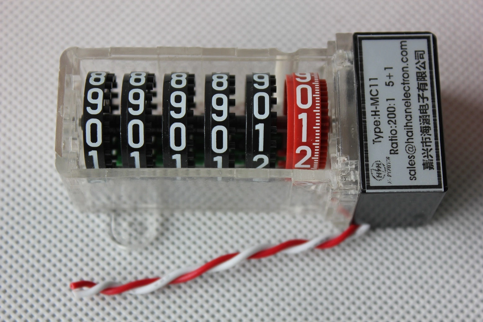 Mechanischer Zähler mit 200:1 für transparent