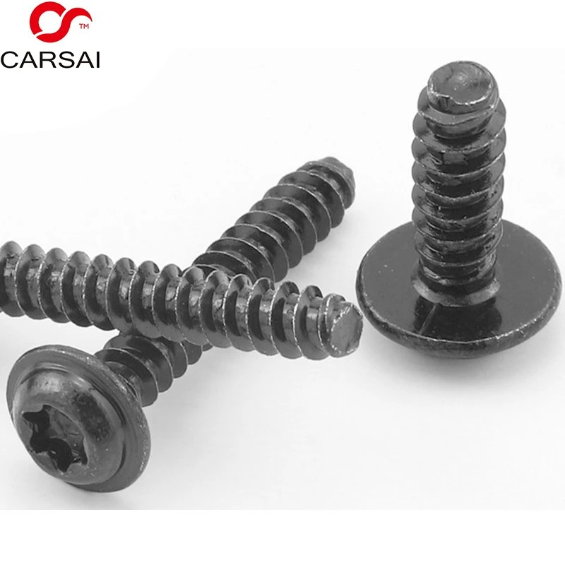 304 Acero inoxidable Negro Oxided Zinc chapado Torx seis lóbulos Cabeza de armadura modificada con junta de cola plana rosca autorroscante Tornillo de corte de rodillo de formación