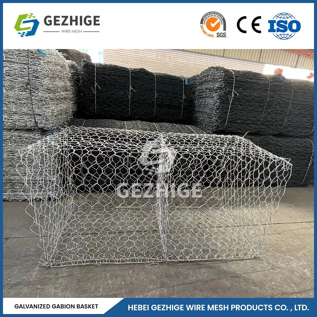 Gezhige 100X120 mm Wire Mesh Cage Manufacturing 2.0-4.0mm Wire Thickness Plastic Coated Gabion Mesh China 2.0*1.5*1.0 M Galvanic Gabion Box