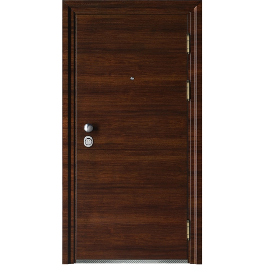 Top Grade Customization Safety Main Flush Design Wood Color Security Metal Door