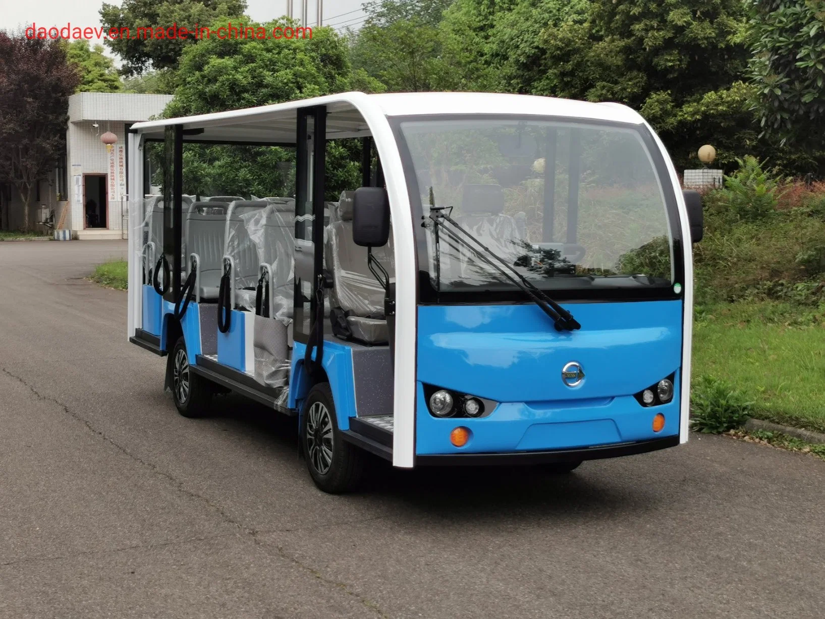 for Philippines OEM ODM 72V 7.5kw Power Super Charge 14 Passenger Lithium Battery Electric Mini Bus Open Closed Sightseeing Bus Sightseeing Car F14m-Qm13