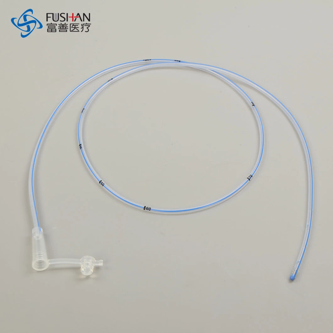 Fushan Medical Factory Disposable Medical All Silicone Ryles Stomach Feeding Tube with X Ray Line CE ISO
