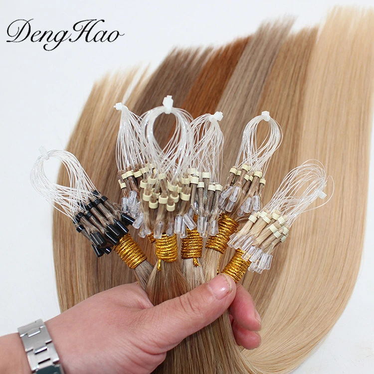 La belleza de doble Color sacado 100% Humano Micro Ring Cabello