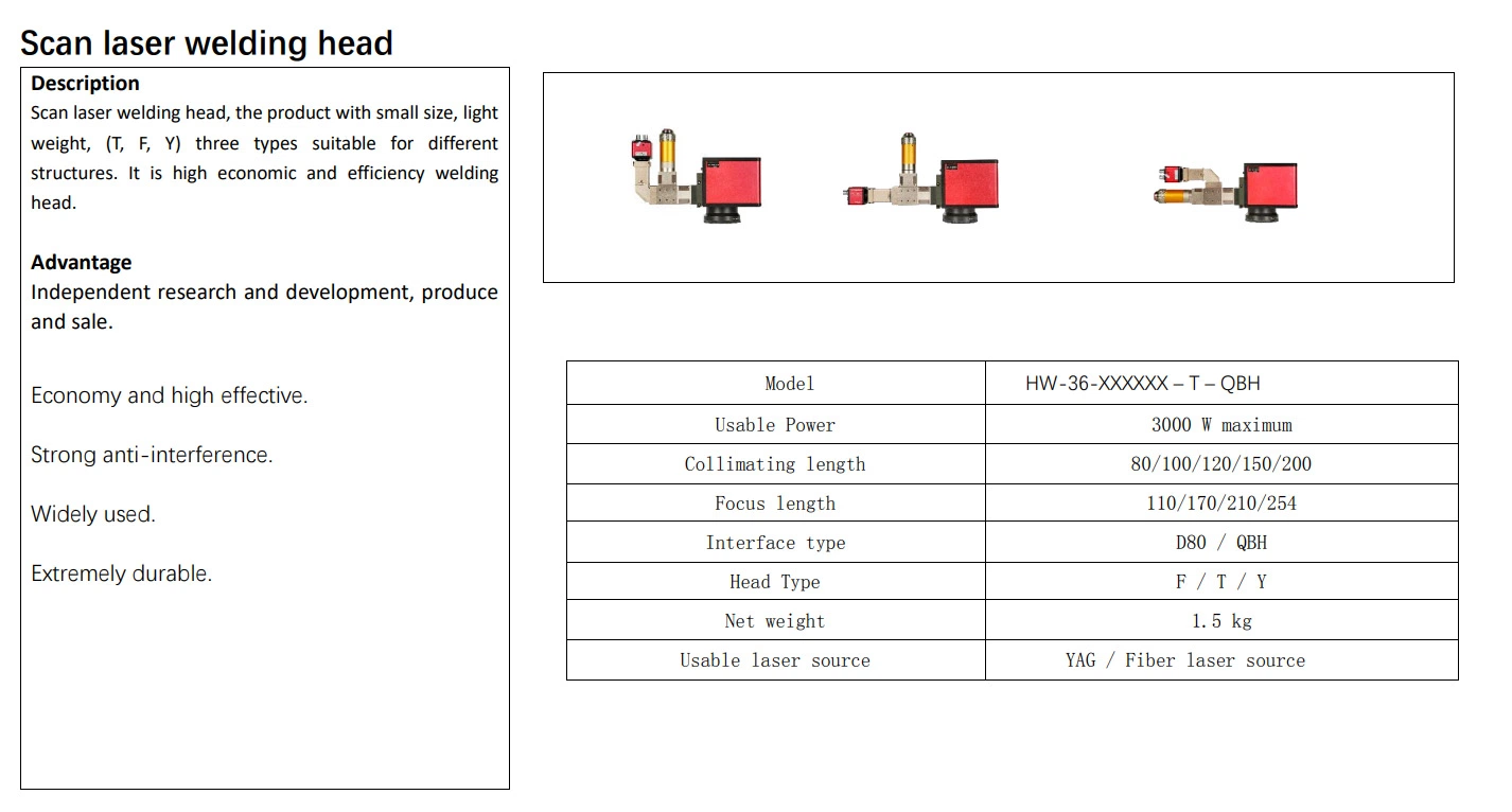 Scan Laser High Speed Welding Machine with Fiber Laser Source