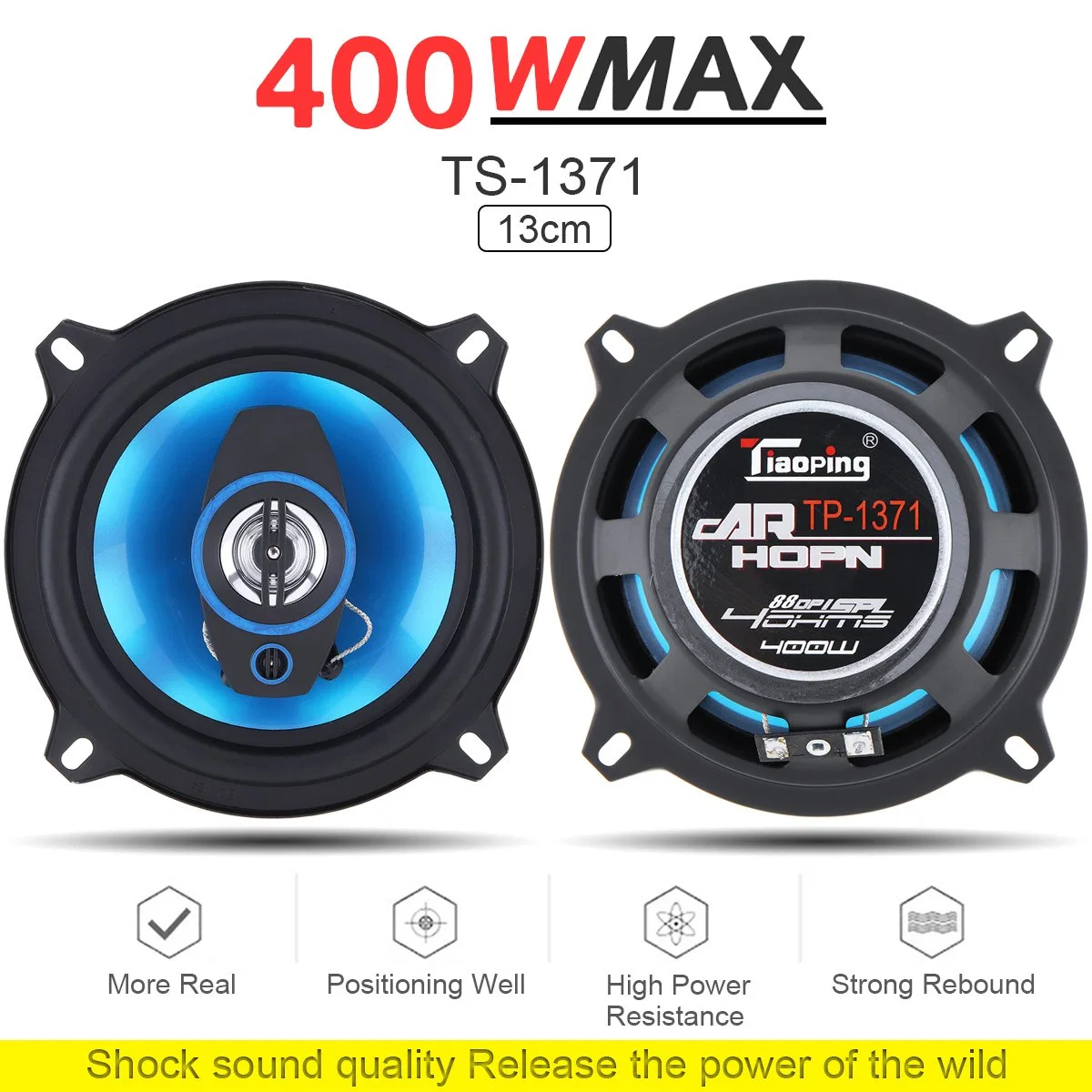 400W 3 pulgadas 2pcs 5 vías coche coaxial Horn auto Audio Música estéreo frecuencia completa altavoces HiFi instalación no destructiva