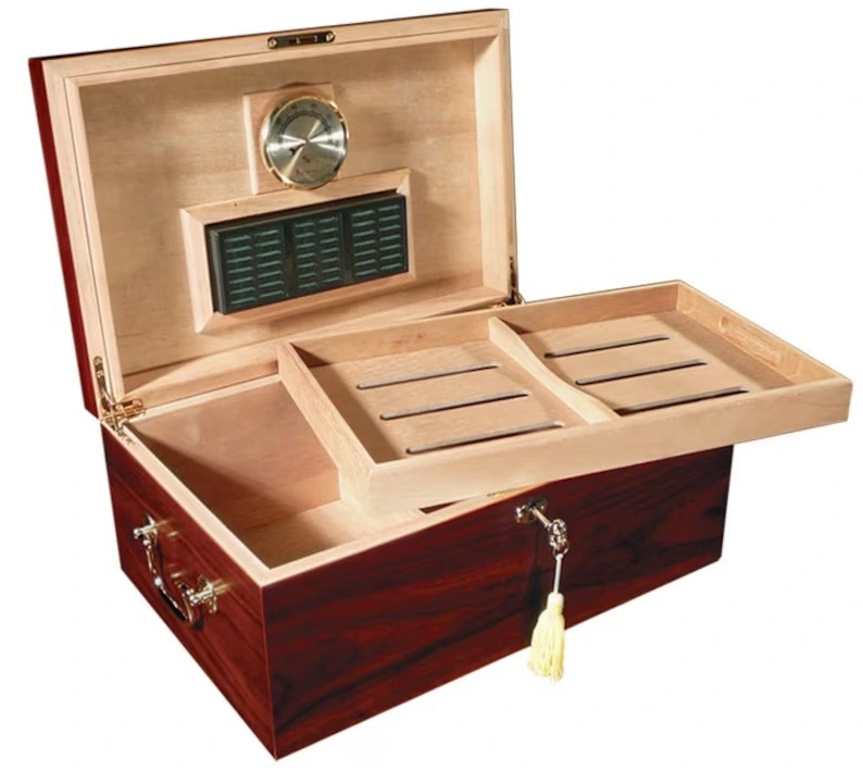 Superior Spain Cedar Wood Cigar Humidor Stash Chest Collection Box Case with Lock