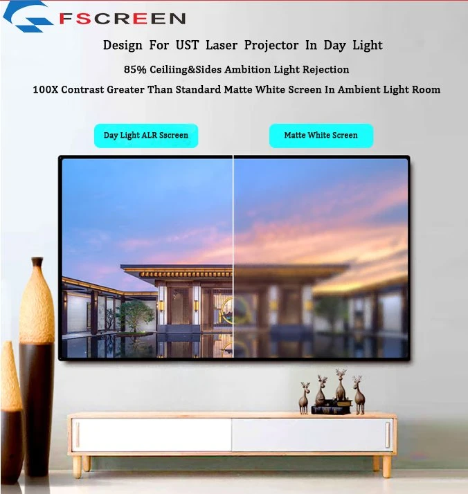 Écran de projection de panneau dur Fresnel ALR Fscreen -100 pouces pour Projecteur Home Cinéma standard/à longue focale